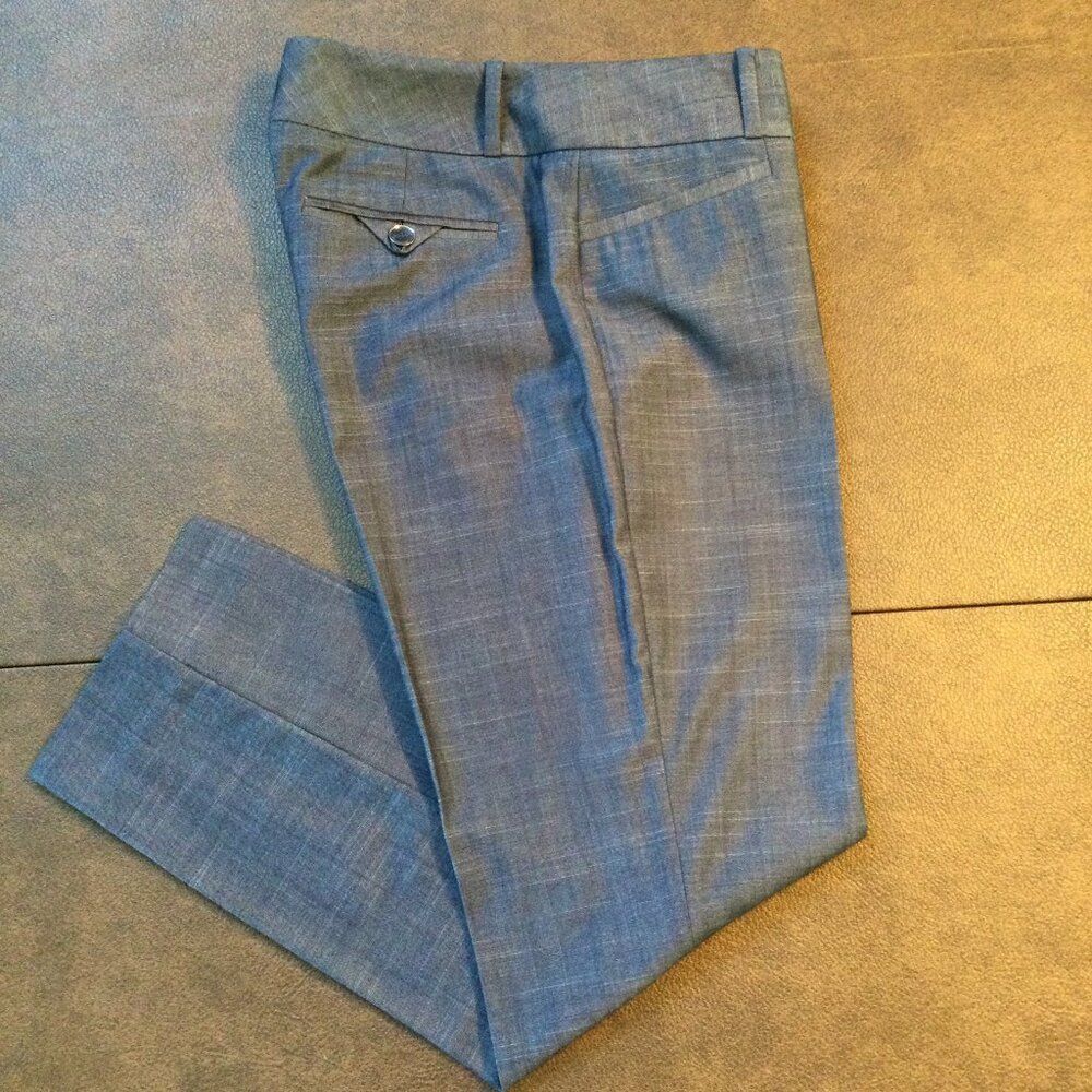 The Limited tapered cropped chambray crosshatch Women's blue dress pants Sz 6